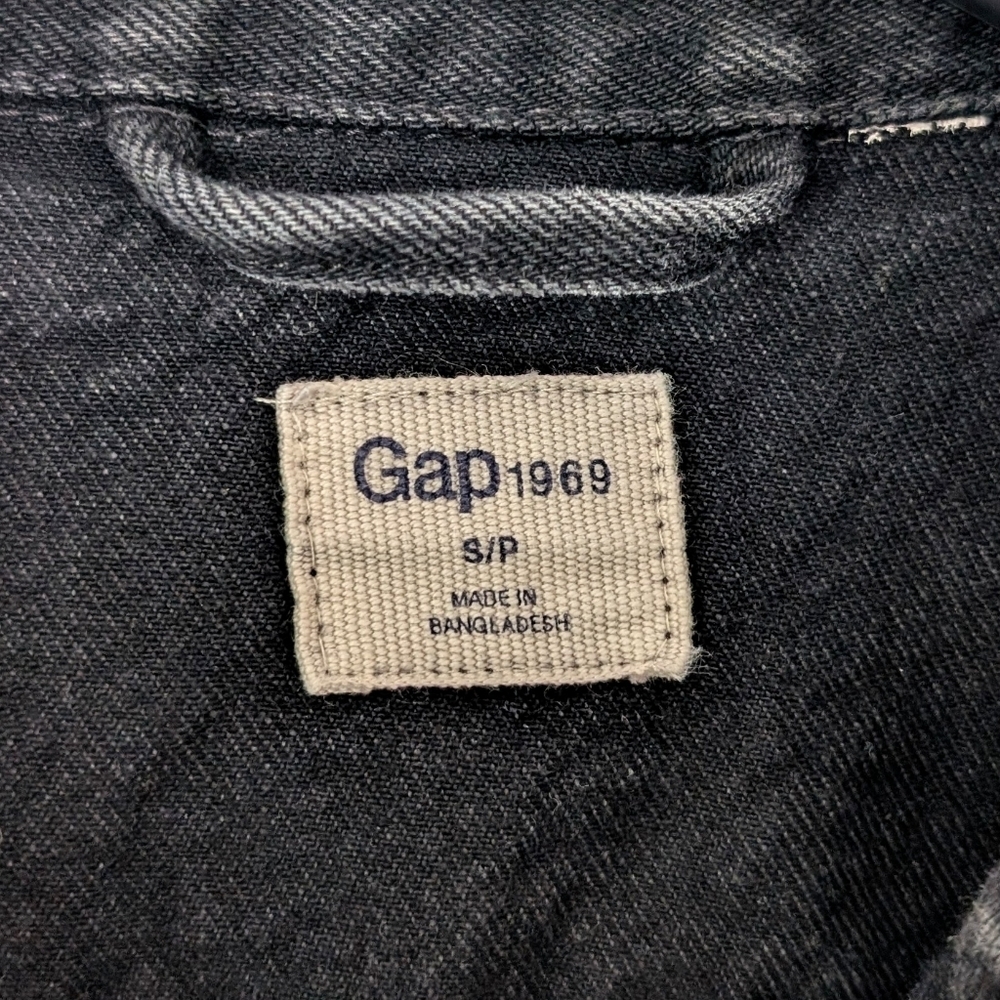 Gap 1969 Women's Black Jeans Jacket With Sides And Sleeves Zips ~ Size Small - Picture 6 of 12